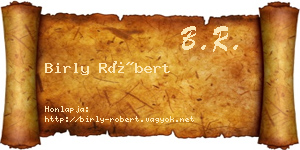 Birly Róbert névjegykártya
